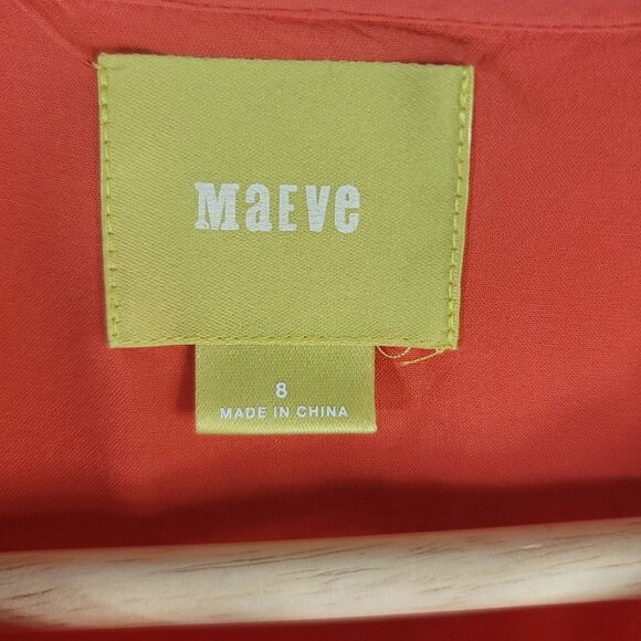 Maeve Clara Top Orange Size 8 Split Back Button Up Career Work Anthropologie - Picture 6 of 7